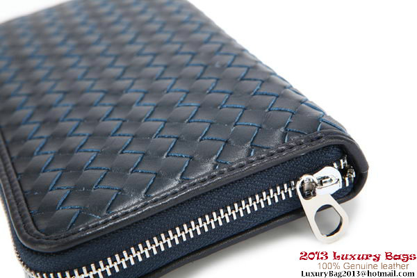Bottega Veneta Intrecciato Nappa Zippy Wallet 115709-1 Blue