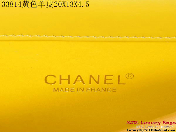 Chanel A33814 Sheepskin Leather mini Flap Bag Yellow