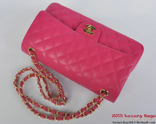 Chanel 2.55 Series Classic Flap Bag 1112 Rose Cannage Pattern Gold