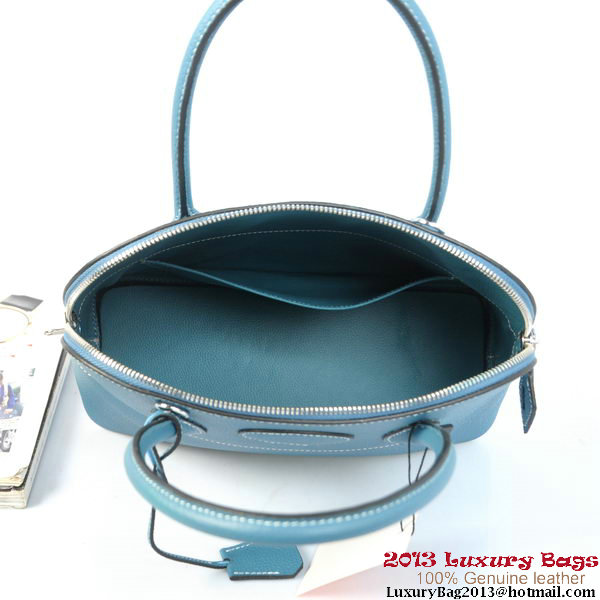 Hermes Bolide Tote Bags Calf Leather Light Blue