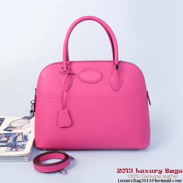 Hermes Bolide Tote Bags Calf Leather Rose