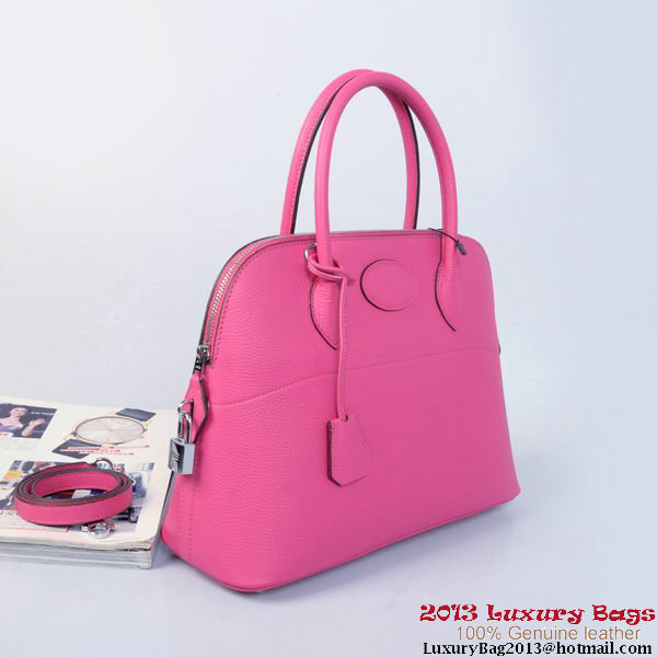 Hermes Bolide Tote Bags Calf Leather Rose