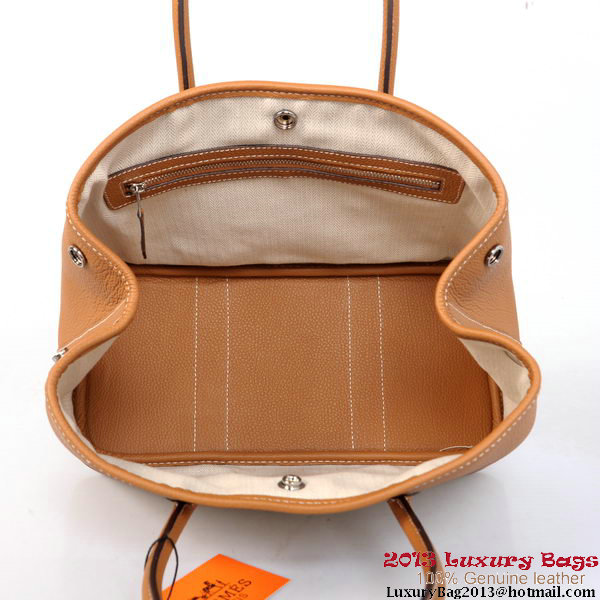 Hermes Garden Party 30CM Bag Calf Leather A1288 Camel