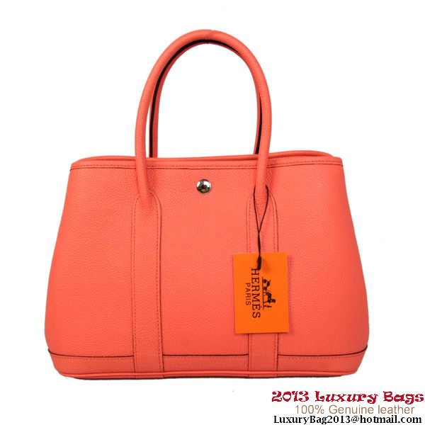 Hermes Garden Party 30CM Bag Calf Leather A1288 Light Red