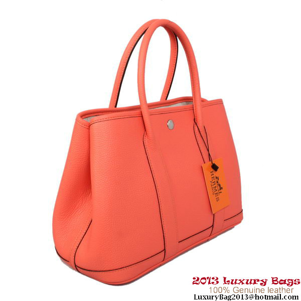 Hermes Garden Party 30CM Bag Calf Leather A1288 Light Red
