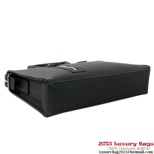Hermes Mens Briefcase Calf Leather H1289A Black