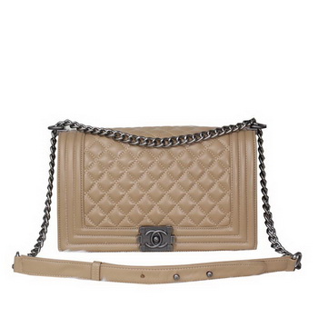 Boy Chanel Flap Shoulder Bag Sheepskin Leather A2093 Apricot
