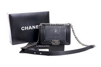 Boy Chanel Flap Shoulder Bag Original Pearl Leather A37006 Black&White