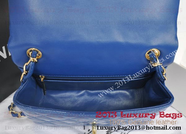 Chanel Classic Flap Bags Blue Original Patent Leather A1116 Gold