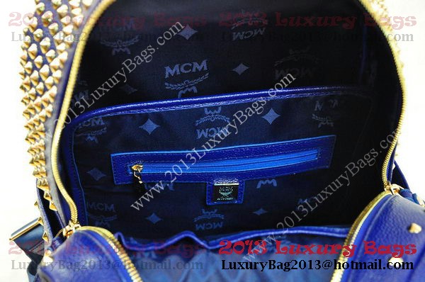 MCM Stark Backpack in RoyalBlue Grainy Leather