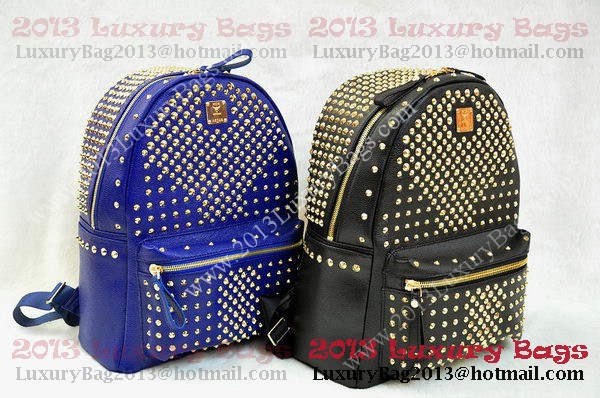 MCM Stark Backpack in RoyalBlue Grainy Leather