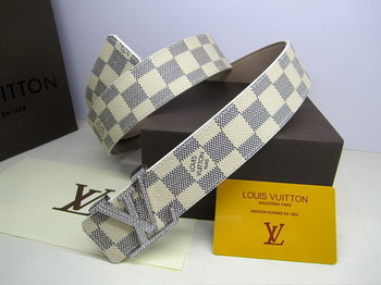 Louis Vuitton Damier Azur Canvas Belt LV2050 Silver