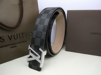 Louis Vuitton Damier Graphite Canvas Belt LV2050 Silver