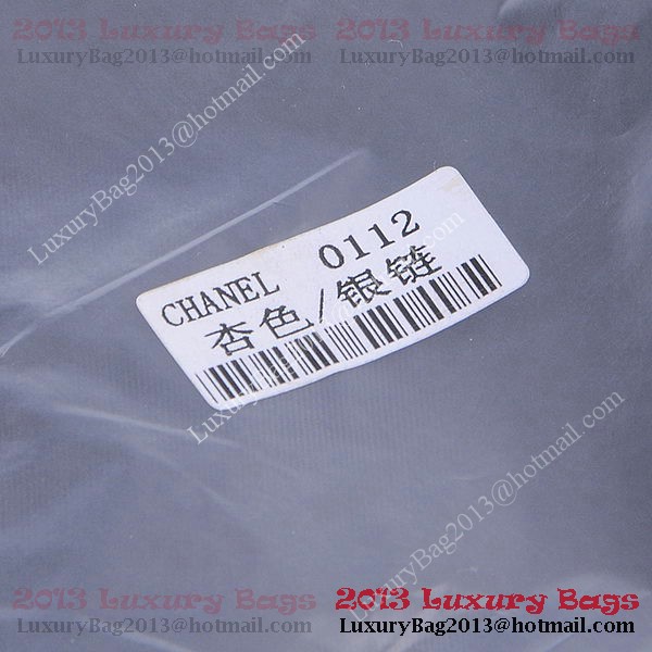 Chanel 2.55 Series Classic Flap Bag 1112 Apricot Sheepskin Silver