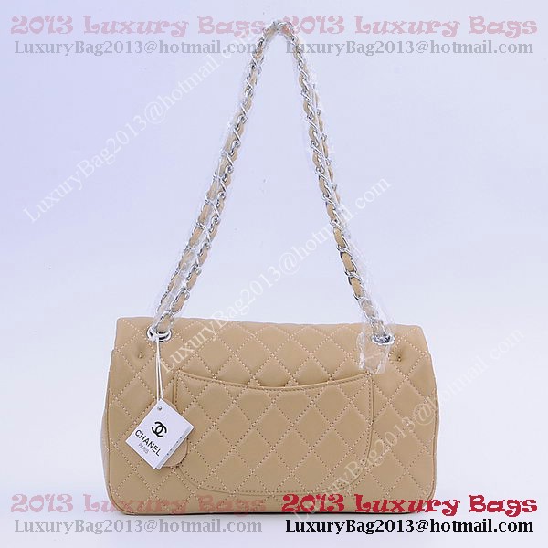 Chanel 2.55 Series Classic Flap Bag 1112 Apricot Sheepskin Silver
