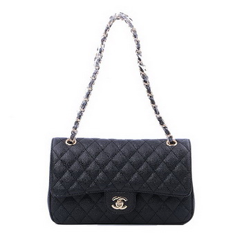 Chanel 2.55 Series Classic Flap Bag 1112 Black Cannage Pattern Gold