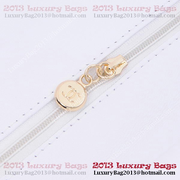Chanel 2.55 Series Classic Flap Bag 1112 White Sheepskin Gold