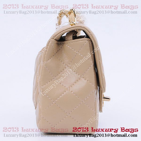 Chanel mini Classic Flap Bag Apricot Sheekskin 1115 Gold