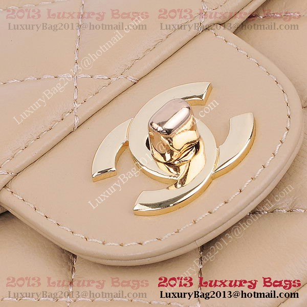 Chanel mini Classic Flap Bag Apricot Sheekskin 1115 Gold