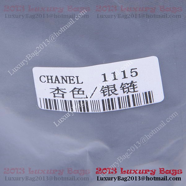 Chanel mini Classic Flap Bag Apricot Sheekskin 1115 Silver
