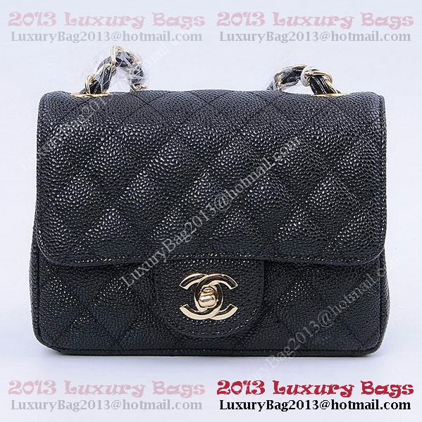 Chanel mini Classic Flap Bag Black Cannage Patterns 1115 Gold