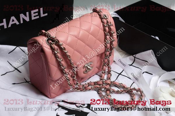 Chanel Classic Flap Bags Pink Original Sheepskin Leather A1116 Silver
