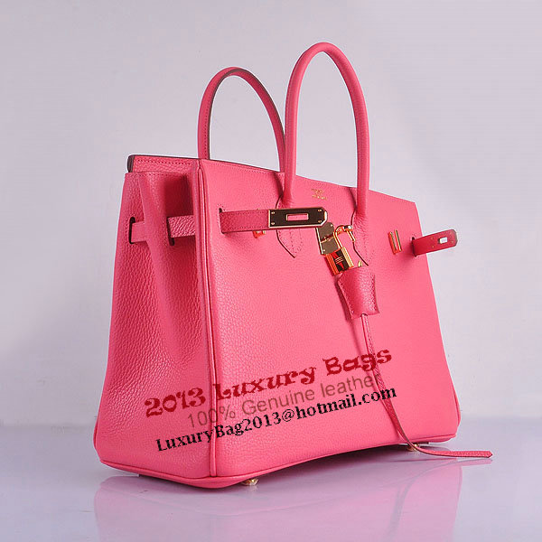 Hermes Birkin 35CM Tote Bag Pink Clemence Leather H6089 Gold