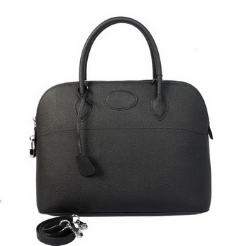 Hermes Bolide 37CM Tote Bags Calf Leather Black