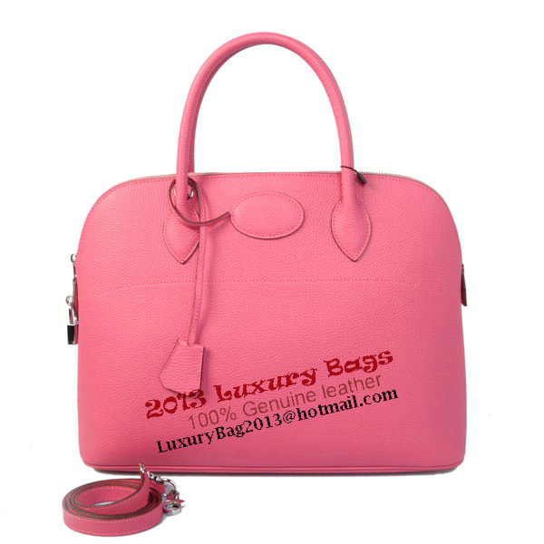 Hermes Bolide 37CM Tote Bags Calf Leather Rose