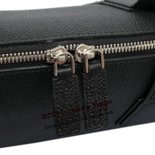 Hermes Mens Briefcase Calf Leather H1705 Black