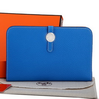 Hermes Dogon Combined Wallet A508 Blue