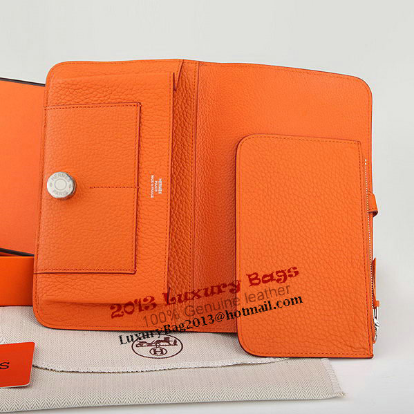 Hermes Dogon Combined Wallet A508 Orange