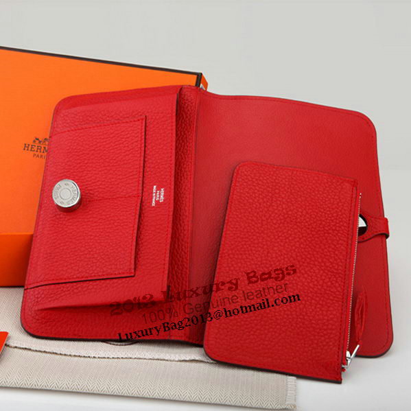 Hermes Dogon Combined Wallet A508 Red