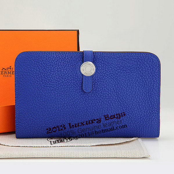 Hermes Dogon Combined Wallet A508 RoyalBlue