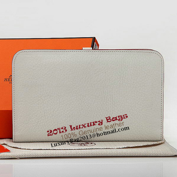 Hermes Dogon Combined Wallet A508 White