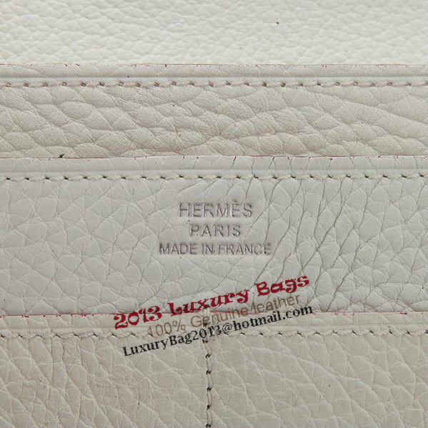 Hermes Dogon Combined Wallet A508 White