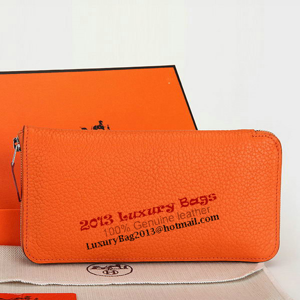 Hermes Evelyn Long Zip Wallet A808 Orange