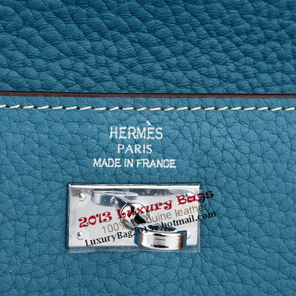 Hermes Kelly Original Leather Bi-Fold Wallet A708 Light Blue