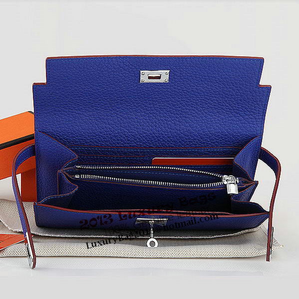 Hermes Kelly Original Leather Bi-Fold Wallet A708 RoyalBlue