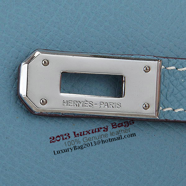 Hermes Kelly Original Saffiano Leather Bi-Fold Wallet A708 Light Blue