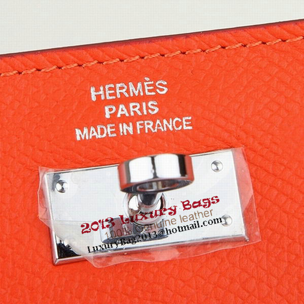Hermes Kelly Original Saffiano Leather Bi-Fold Wallet A708 Orange