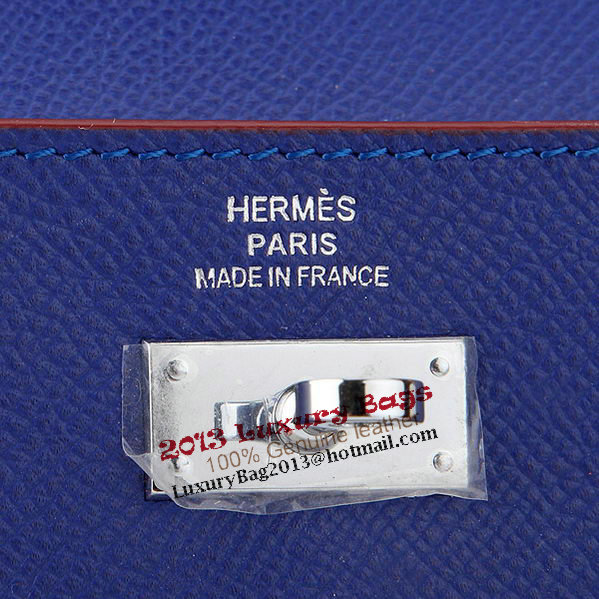 Hermes Kelly Original Saffiano Leather Bi-Fold Wallet A708 RoyalBlue