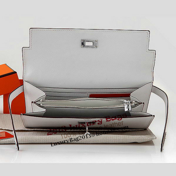 Hermes Kelly Original Saffiano Leather Bi-Fold Wallet A708 White