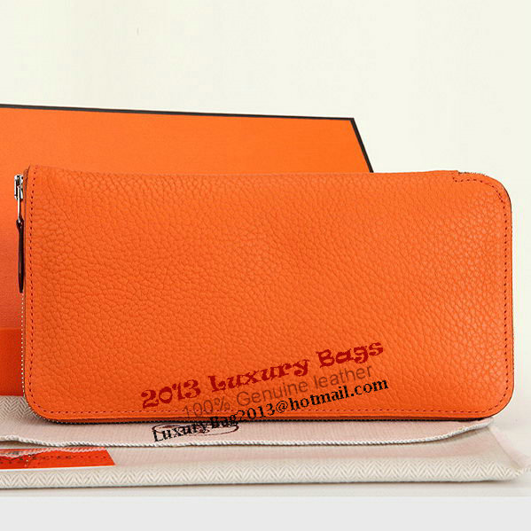 Hermes Zipper Wallet Original Leather A309 Orange
