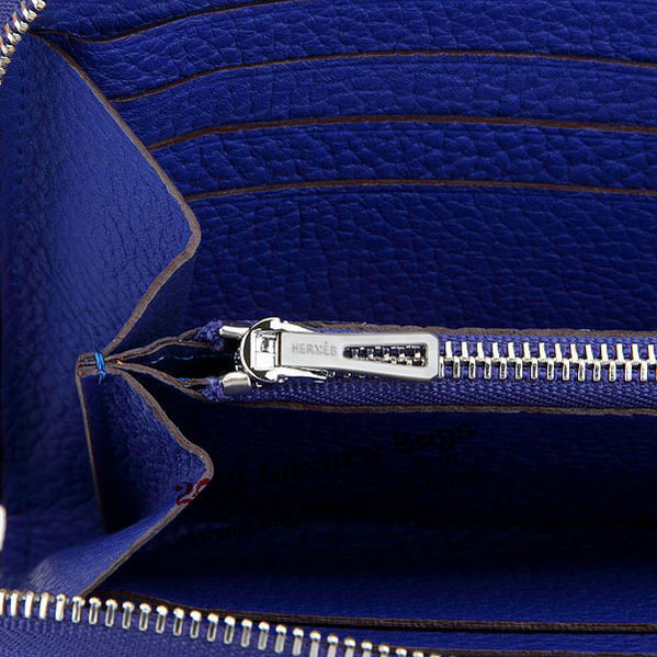 Hermes Zipper Wallet Original Leather A309 RoyalBlue
