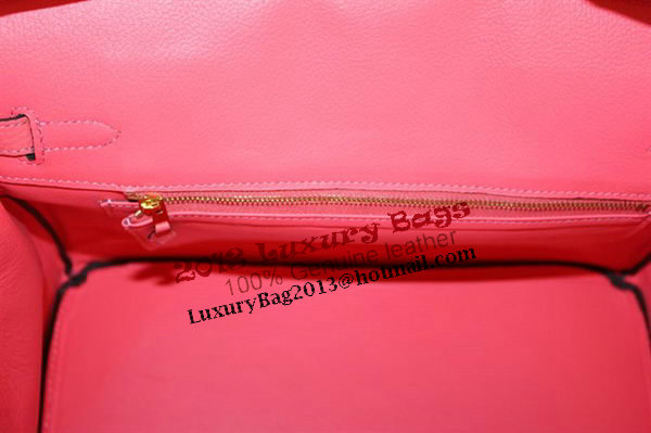 Hermes Birkin 35CM Tote Bag Light Red Clemence Leather H6089 Gold