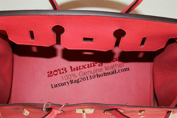 Hermes Birkin 35CM Tote Bag Red Clemence Leather H6089 Gold