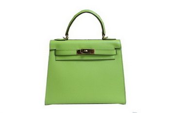Hermes Kelly 32cm Shoulder Bag Green Saffiano Leather K32 Gold
