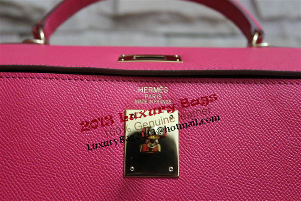 Hermes Kelly 32cm Shoulder Bag Peach Saffiano Leather K32 Gold
