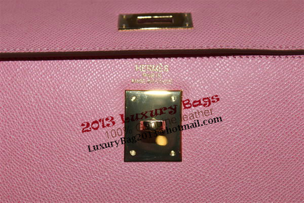 Hermes Kelly 32cm Shoulder Bag Pink Saffiano Leather K32 Gold
